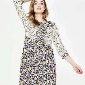 BODEN Hotchpotch Pintuck Shift Dress Floral Poppy Meadow Feminine Boho 6 regular